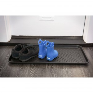 Ottomanson Multi-Purpose Indoor & Outdoor Waterproof Tray, 30" X 15", Black   557670787